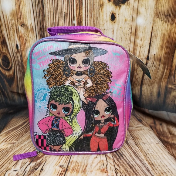 NEW!! LOL Surprise OMG Zip-Up Multicolor Glitter 7.5" x 9" Handled Lunch Box - Picture 1 of 11
